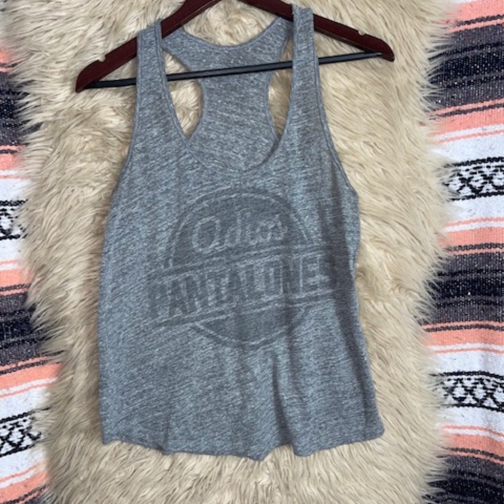 Buy Me Brunch • 'Adios Pantalones' Racerback Swing Tank • Grey • M